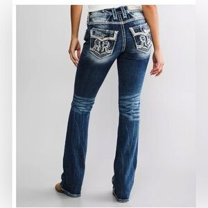 Rock Revival Distressed Nadine Low Rise Boot Stretch Jean